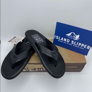 Island Slipper Men Black Thong Made in Honolulu